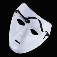 Halloween street dance V-word death mask dancers dance together modern dance party white mask men and women
