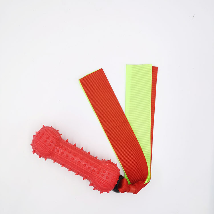 Perro mordedor palo TPR cinta Barbell sonido Bola de juguete lanzando interactivo resistente a los mordiscos suministros para mascotas ventas directas de fábrica