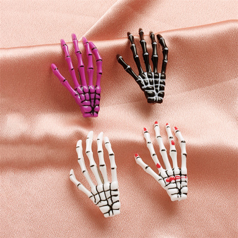 10g Weight Hair Clip Hair Accessories Type Hip-Hop Punk Women's Harajuku Skull Hand Ghost Acrylic Hair Clip