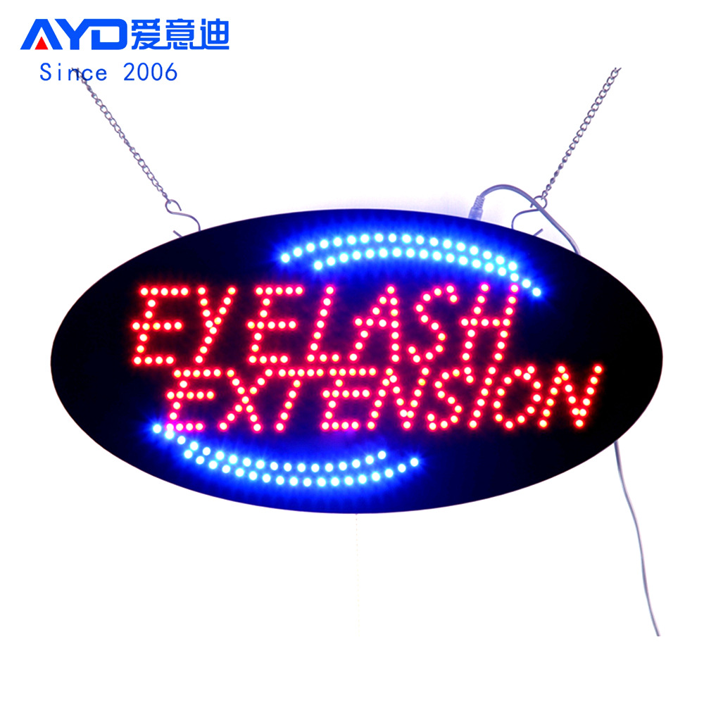 跨境LED广告牌 LED Eyelash Extension Sign 24x48cm/38x68.5cm