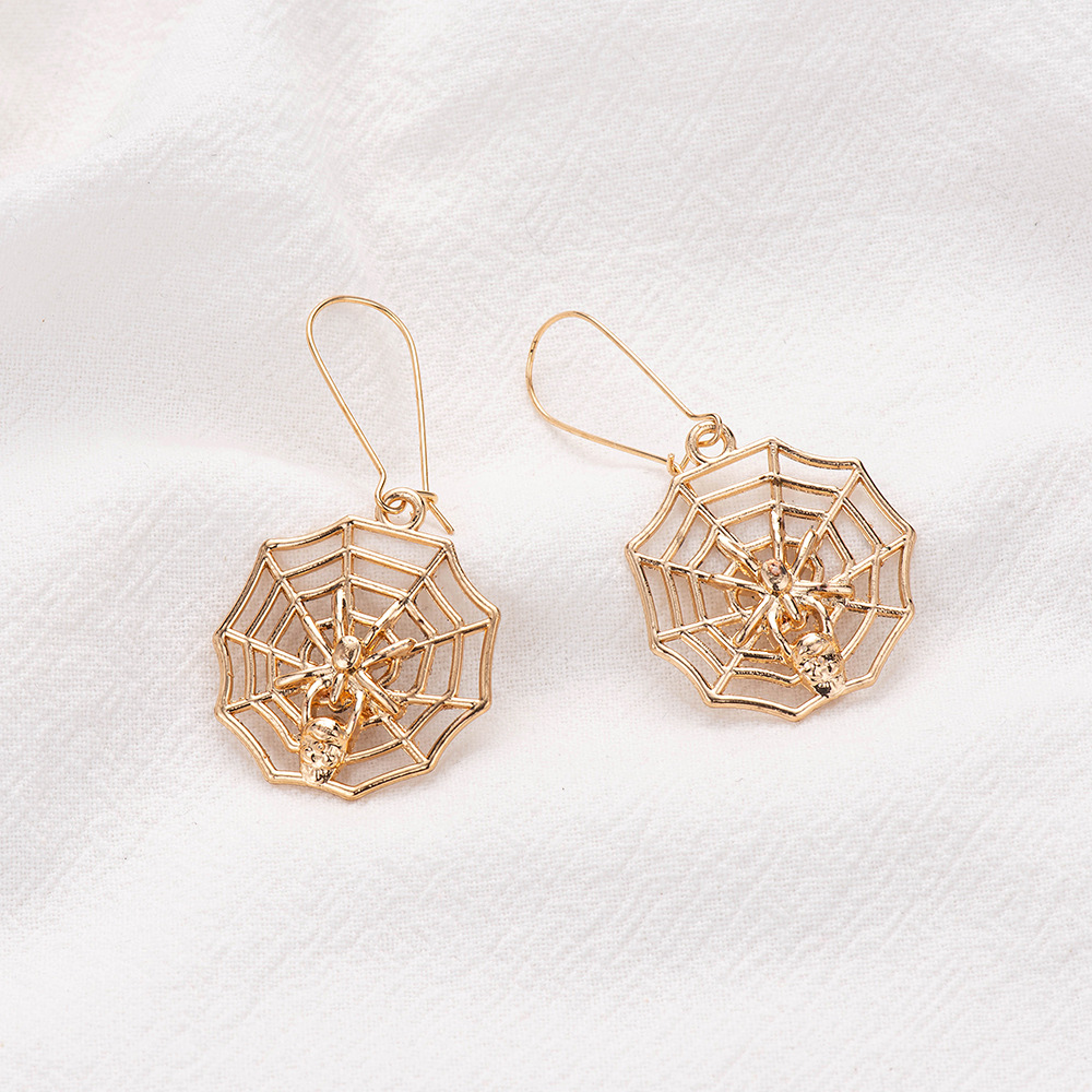 New  Alloy Simple Geometric Hollow Spider Web Earrings Wholesale display picture 3