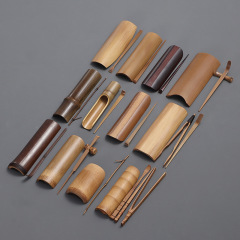 (Dropshipping) Handmade Bamboo Tea Ceremony Liujunzi Tea Three-piece Set Bamboo Tea Set Manufacturer Wholesale