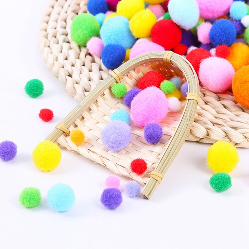 High elastic wool balls, colorful and large polyester plush balls, glitter balls, DIY handmade materials for kindergarten children