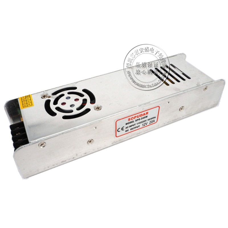 12V20A监控电源240W LED长条形电源集中电源