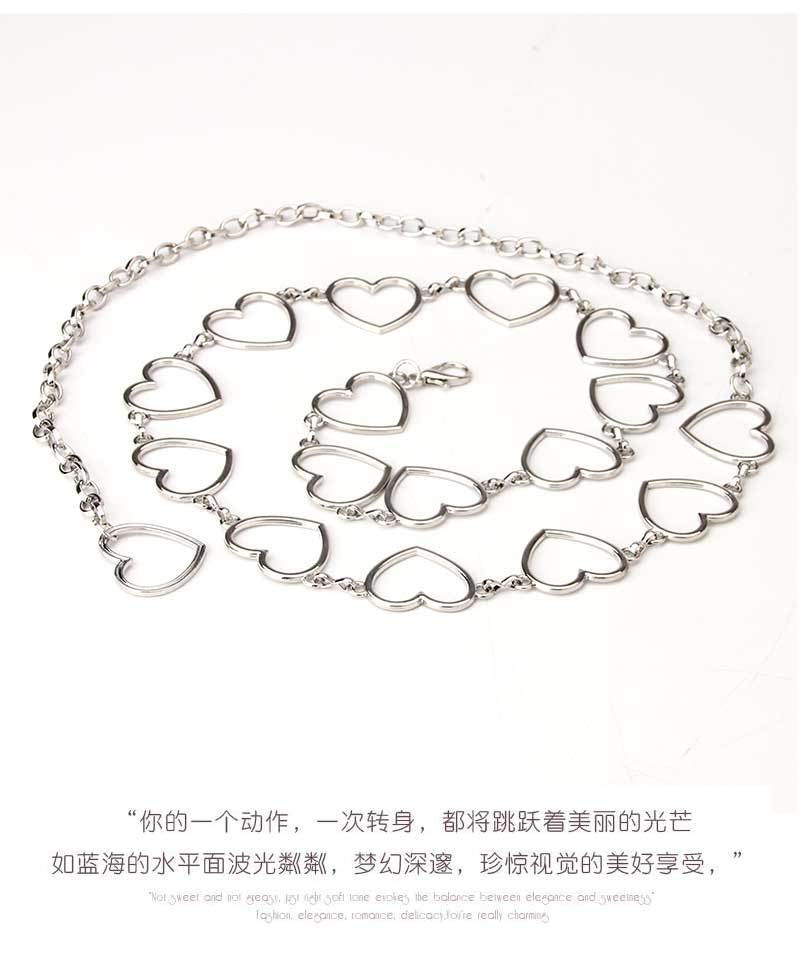 Fashion Love Waist Chain  Hollow Peach Heart All-match  Dress Decorative Belt Wholesale display picture 11