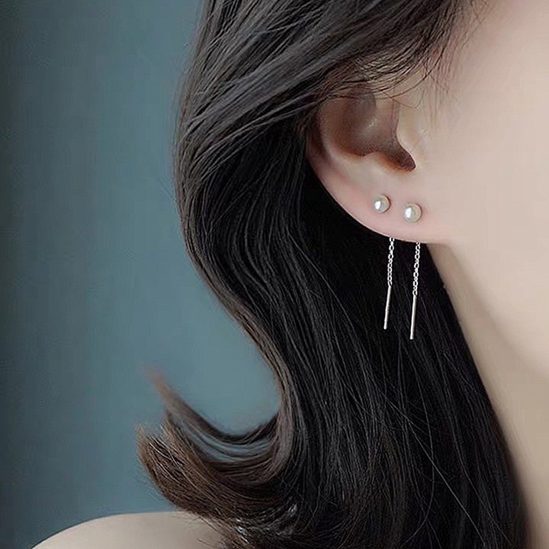 7g Weight Ear line Classification 1 Pair 925 Sterling Silver Freshwater Pearl Ball Ear Line