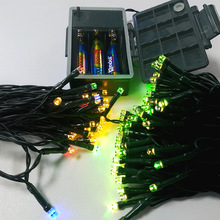 LED灯串遥控全彩暖灯圣诞节生日线灯防水电池盒庭院灯工厂现货
