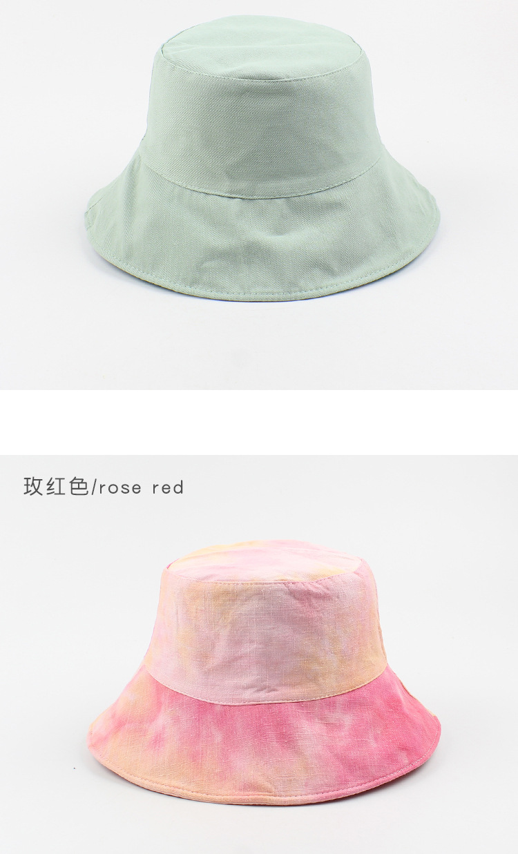 Double-sided Fisherman Hat New Brand Street Sun Hat Summer Tie-dye Flat Top Hat Wholesale Nihaojewerly display picture 7