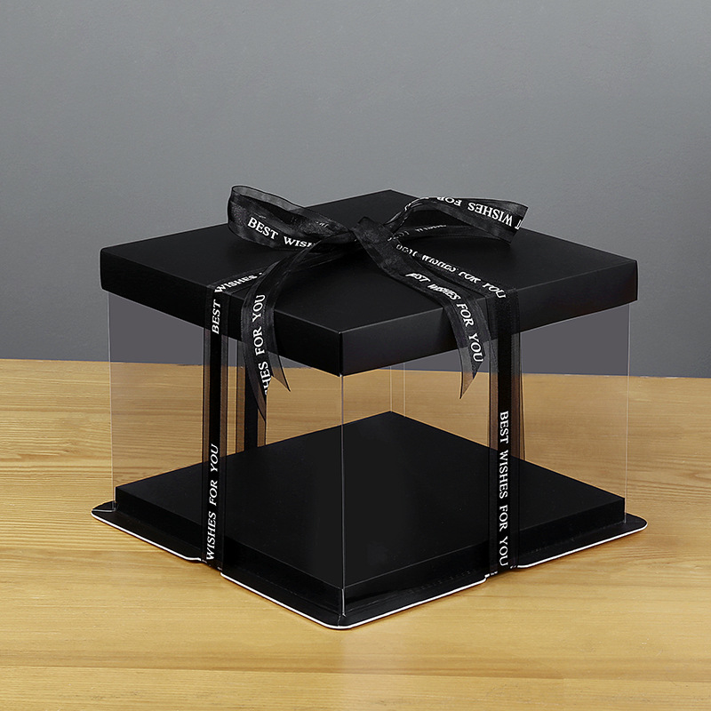 三合一蛋糕盒塑料蛋糕盒 透明包装盒加高蛋糕盒烘焙盒子现货