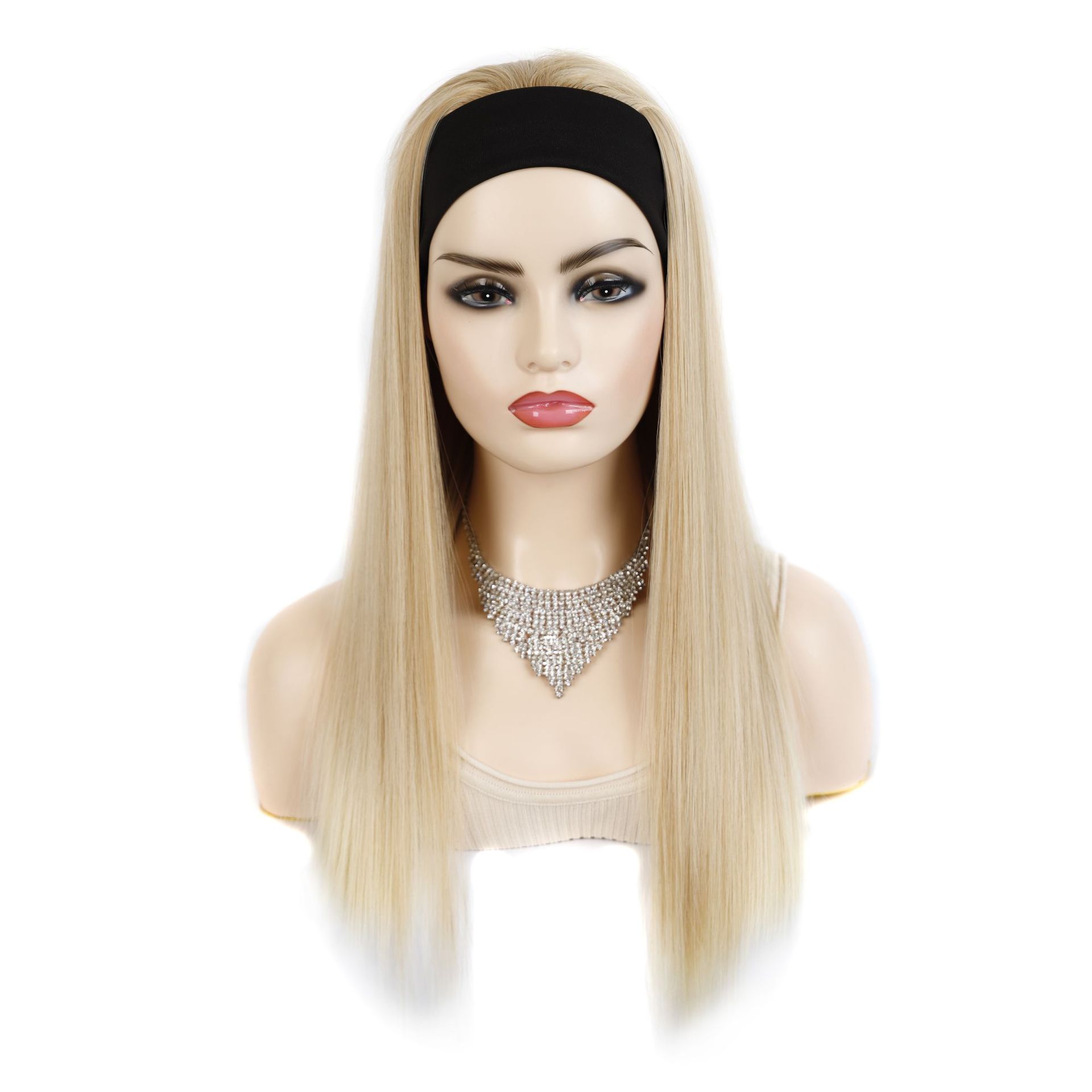 Synthetische Perücke, langes, glattes Haarfaser-Stirnband, in mehreren Farben erhältlich_voghion.com