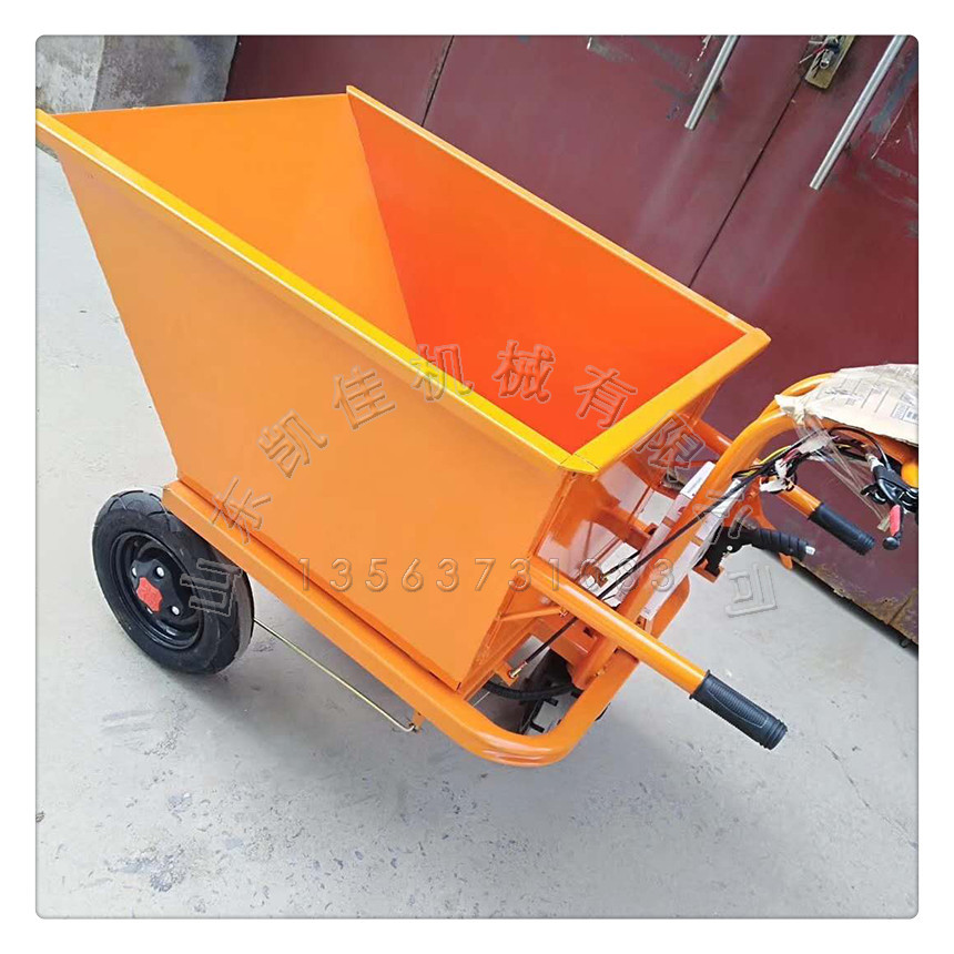 电动手推翻斗车 矿用煤炭运输车 电动工地灰斗车养殖场自卸手推车