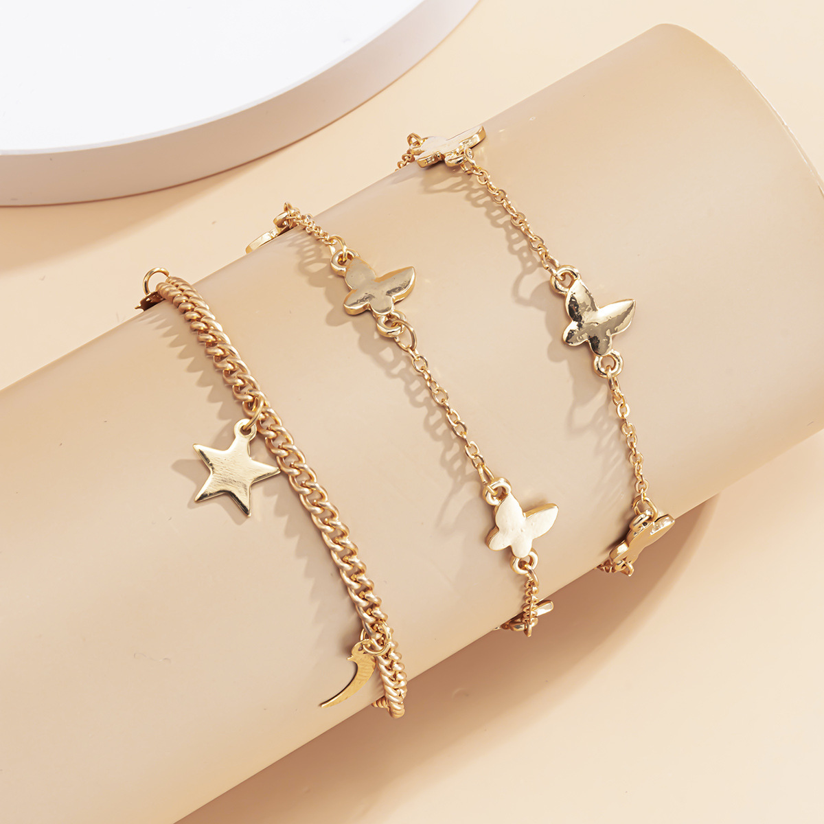 Simple Star Moon Butterfly Bracelet Set display picture 8