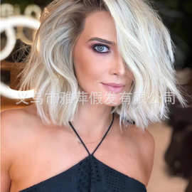 跨境专供 欧美外贸假发热卖女士偏分BOBO发厂家直销一件起批