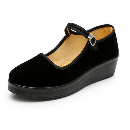 Old Beijing cloth shoes, women's shoes, square dance shoes, work shoes, non-slip soft soles, hotel work shoes, black mom shoes, flat soles