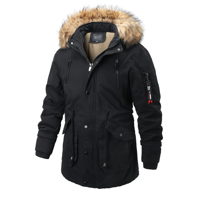 Men's Clothing cotton coat men's mid length thickened men's winter cotton coat_voghion.com