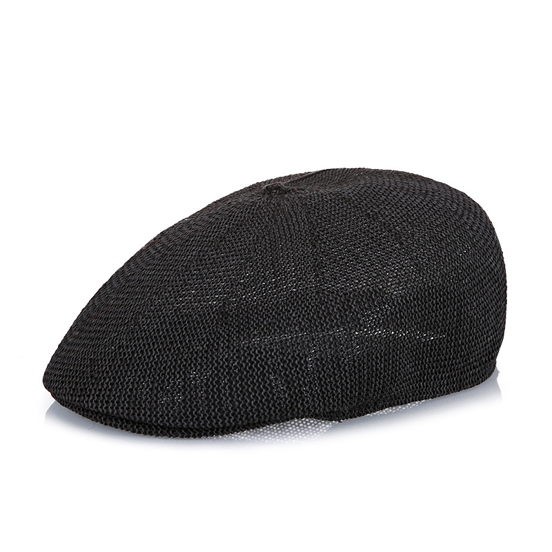 Unisex Vintage Style Solid Color Flat Eaves Beret Hat display picture 2