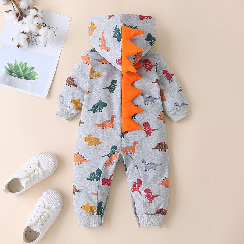 Hot Selling Fashion Baby Dinosaur One-piece Romper Baby Animal Graphics Leisure One-piece display picture 3