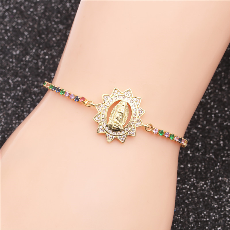 Brazilian Style Copper Micro-set Zircon Adjustable Bracelet Valentine's Day Gift Wholesale Nihaojewelry display picture 5