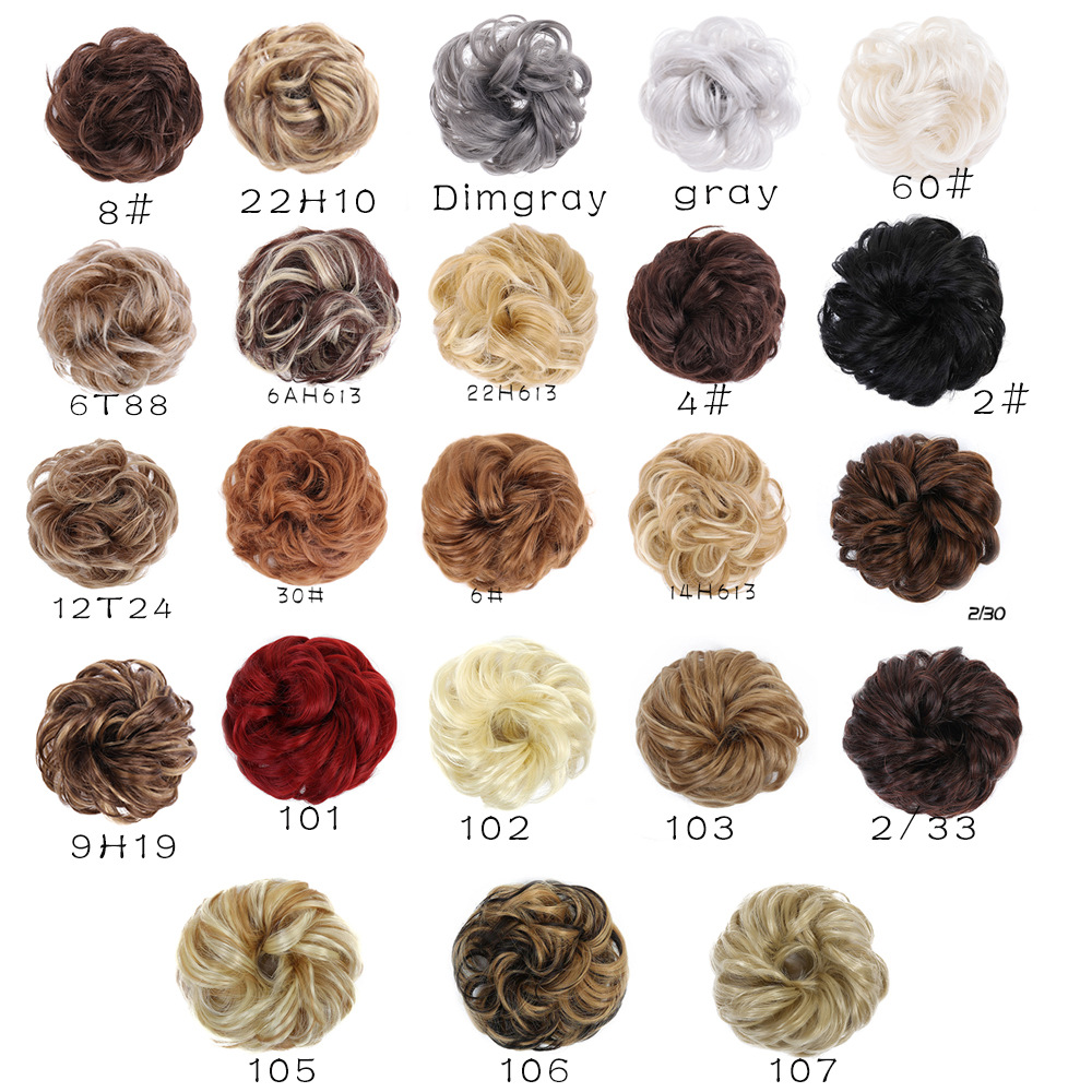 Parrucca per capelli sintetici Donna Anelli ricci in seta ad alta temperatura disordinati S Elastici Estensioni dei capelli in fibre sintetiche_voghion.com