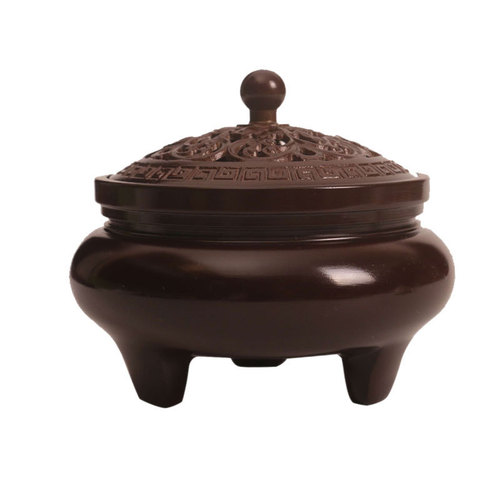 Tongpujiang factory direct sales three-legged copper incense burner pure copper indoor sandalwood burner antique Zen incense burner aromatherapy burner