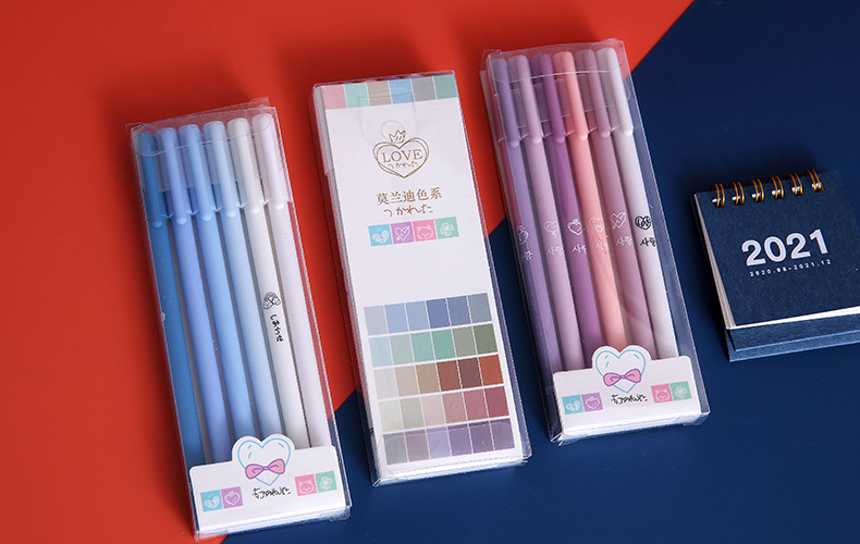 Solid Color Boxed Gel Pen Six-pack Set display picture 2