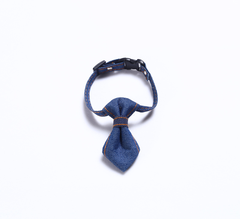 Collar de corbata de vaqueros para perros gatos collar ajustable conejo campana accesorios arco