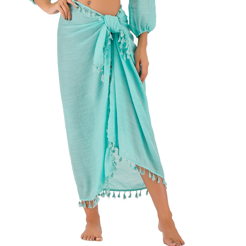 112g Weight Midi Dress Dress Length Type Polyester Fabric Type Mid Waist Waist Line 1 Piece Quantity Daily Occasion Solid Color Pattern Women'S Gender Tassel Design Fashion Style Women's Fashion Solid Color Tassel 1 Piece Cover Ups 19