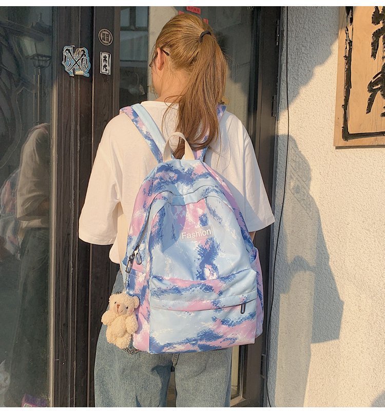 Schult Asche Für Frauen 2020 Neue Koreanische Version Des College-stils Persönlichkeit Farbverlauf Farbe Batik Mädchen Schüler Schult Asche Japanischer Rucksack display picture 46