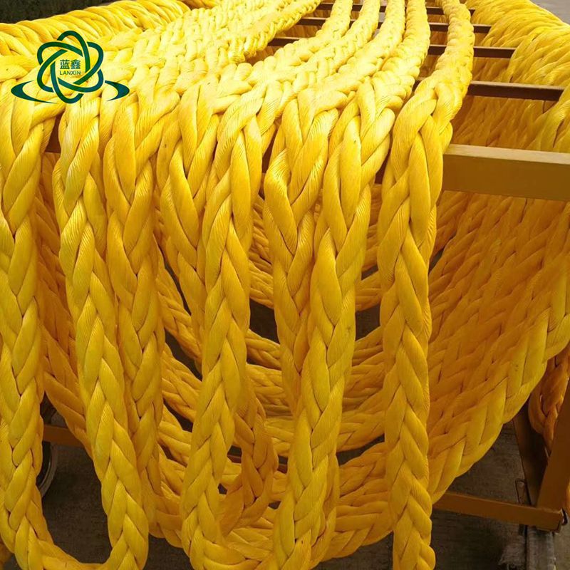 uhmwpe高强度船舶绳 超高分子量聚乙烯船用缆绳 80mm丙纶绳