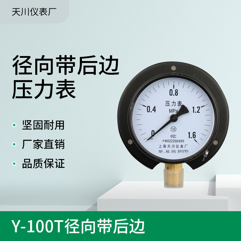 船用压力表Y100T YC100径向后边1.6mpa负水压气压真空负压天川