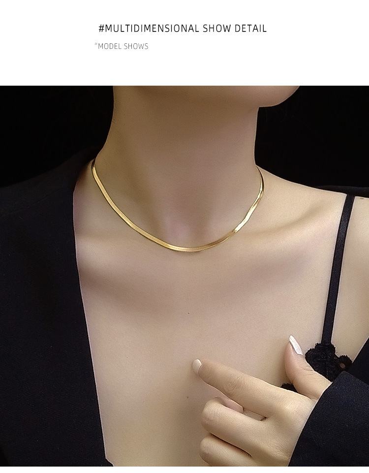 Europäische Und Amerikanische Ins Stil Chocker Messer Kette Schlüsselbein Kette Personal Isierte Halskette 18k Goldene Schlangen Knochen Kette Hot Girl Accessoires Halskette display picture 5