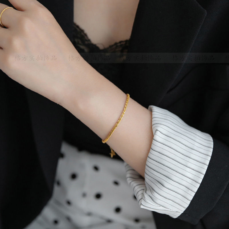 Geometric Pattern Simple Style Geometric Titanium Steel Plating Bracelets