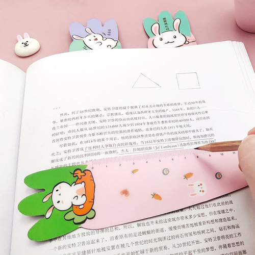 15CM Ruler Cute Carrot Magnetic Soft Ruler Drawing Tool Bookmark Cartoon Scale Creative Student Stationery