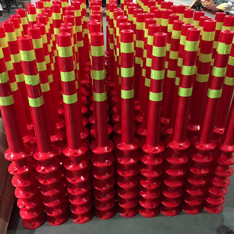 70CM塑料PE新料弹立柱隔离桩护栏交通设施路障反光柱防撞柱警示柱