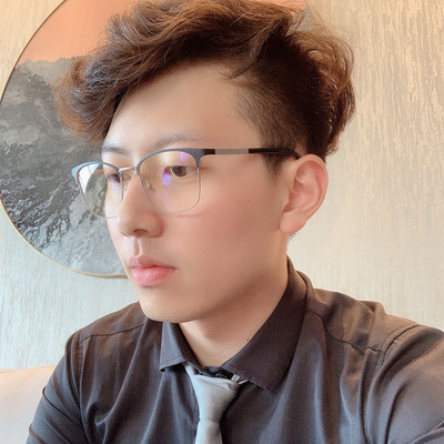 Wise and farsighted business affairs Blue light Optics Double color Metal Boutique Plain glasses Stall Spring leisure time Plain glasses