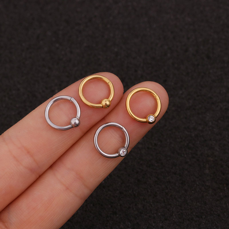 New Fashion  Stainless Steel Zircon Earrings display picture 3