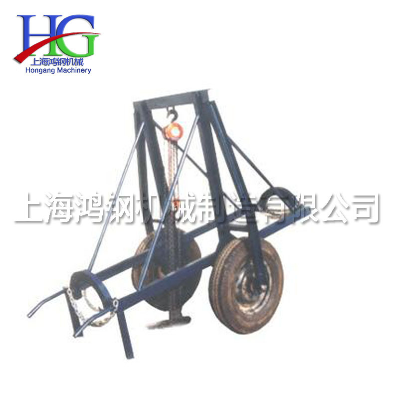 混凝土线杆搬运车 上置式电线杆运输车 手拉链条葫芦两轮运杆车
