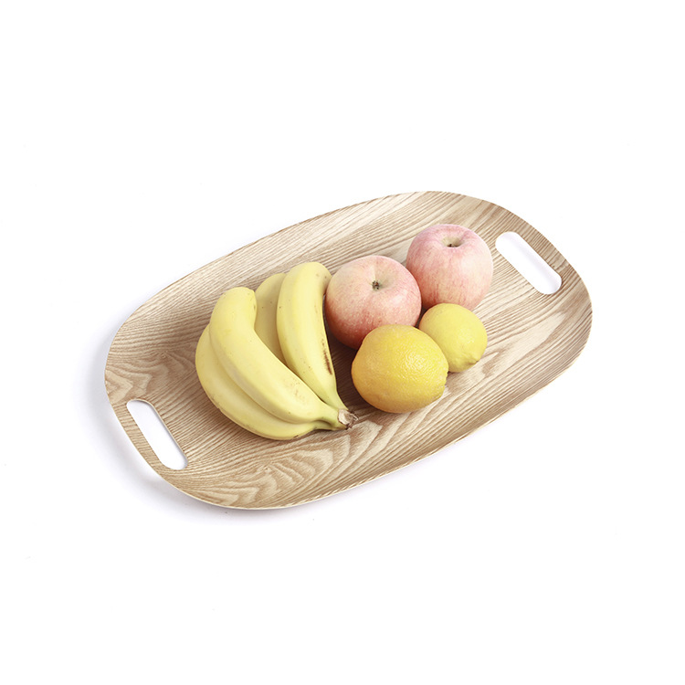 Korean Ash wood Tray bread Water cup Dinner plate household Oval Snack tray Cakes and Pastries baking Select