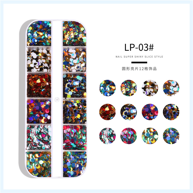 Uñas de belleza ronda lentejuelas Pequeño Libro Rojo mismo estilo Polka Dot fototerapia pegamento parche de uñas láser decoración de uñas joyería de uñas