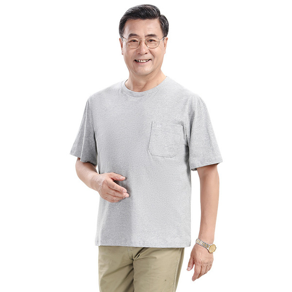 Cotton summer casual short sleeve T-shirt with a round collar