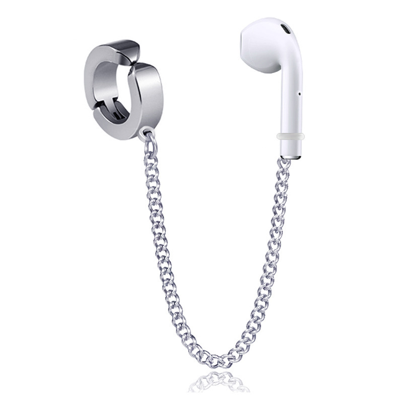 Borsalina headphones anti-lost earrings wireless bluetooth headset without ear hole ear clip titanium steel non-fading sports earrings Borsalina headphones anti-lost earrings wireless bluetooth headset without ear hole ear clip titanium steel non-fading sports earrings