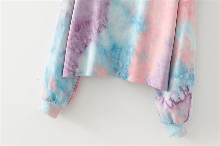 casual all-match hooded autumn and winter new loose thin tie-dye sweatshirt NSLD28926