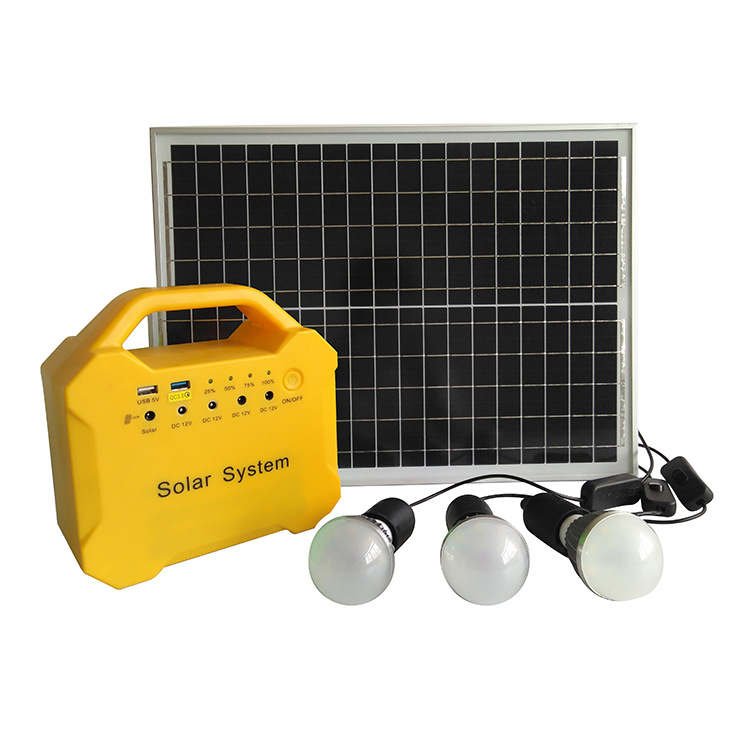 20W太阳能磷酸铁锂电池发电系统户外应急夜市摆摊照明发电系统