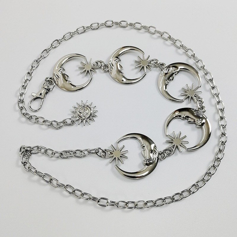 Sun, Star, Moon Pattern Hip-hop Punk Sun Star Moon Metal Women's Waist Chain