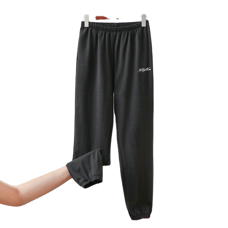Corazón cálido homewear pantalones ropa de abrigo casual bloomers Otoño e Invierno suelto todo a juego de terciopelo casa tobillo-atado cálido perezoso pantalones de pijama