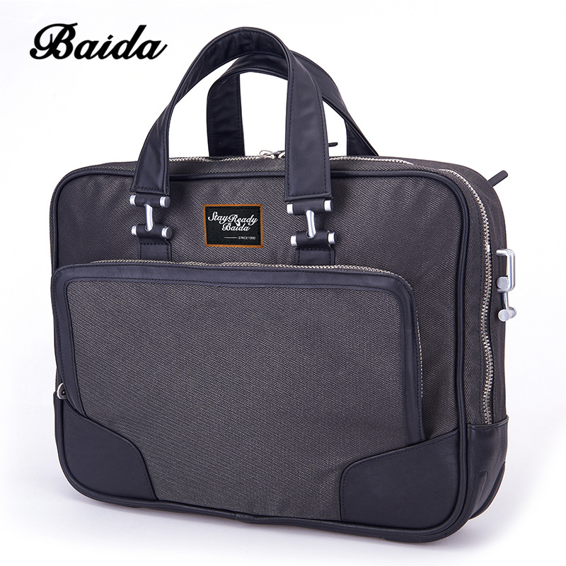 男士公文包手提筆記本電腦包商務單肩包出差斜挎包背包
