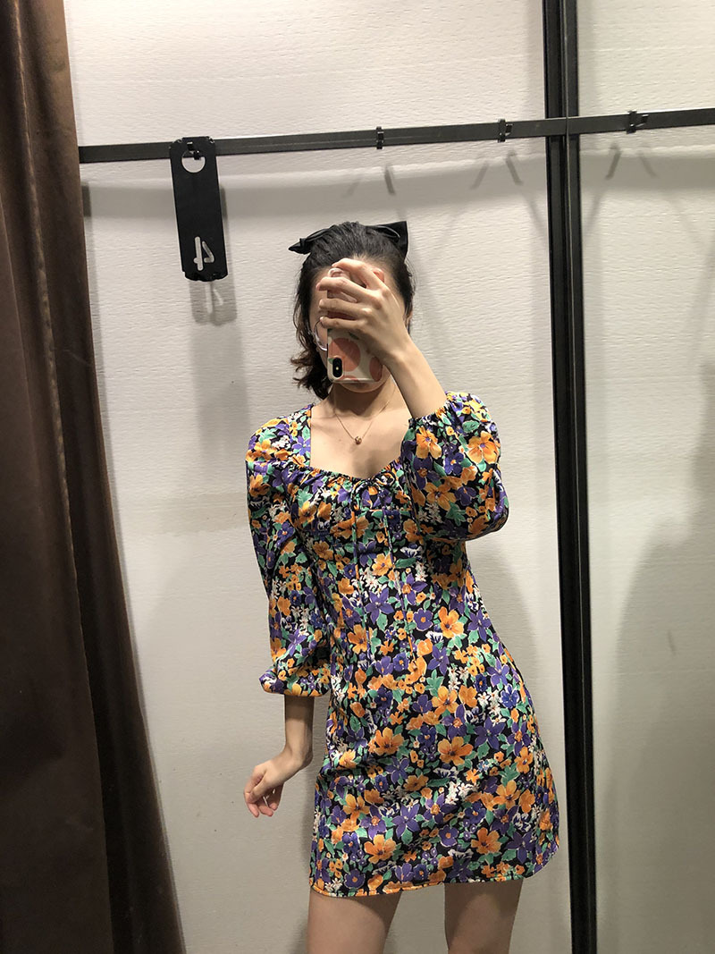  lantern sleeve floral dress NSAM5574