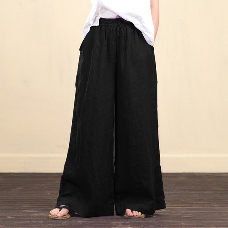 Wide Leg Pants Pants Type Daily Occasion Women's Daily Casual Solid Color Full Length Wide Leg Pants
