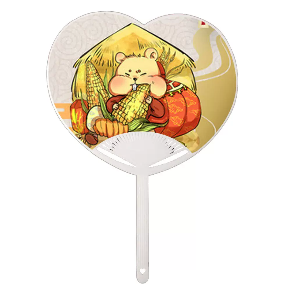 厂家自产自销夏季爱心型团扇胶扇扇骨现货批发广告扇可做成扇子