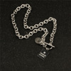Necklace hip-hop style, pendant with letters stainless steel, European style, internet celebrity